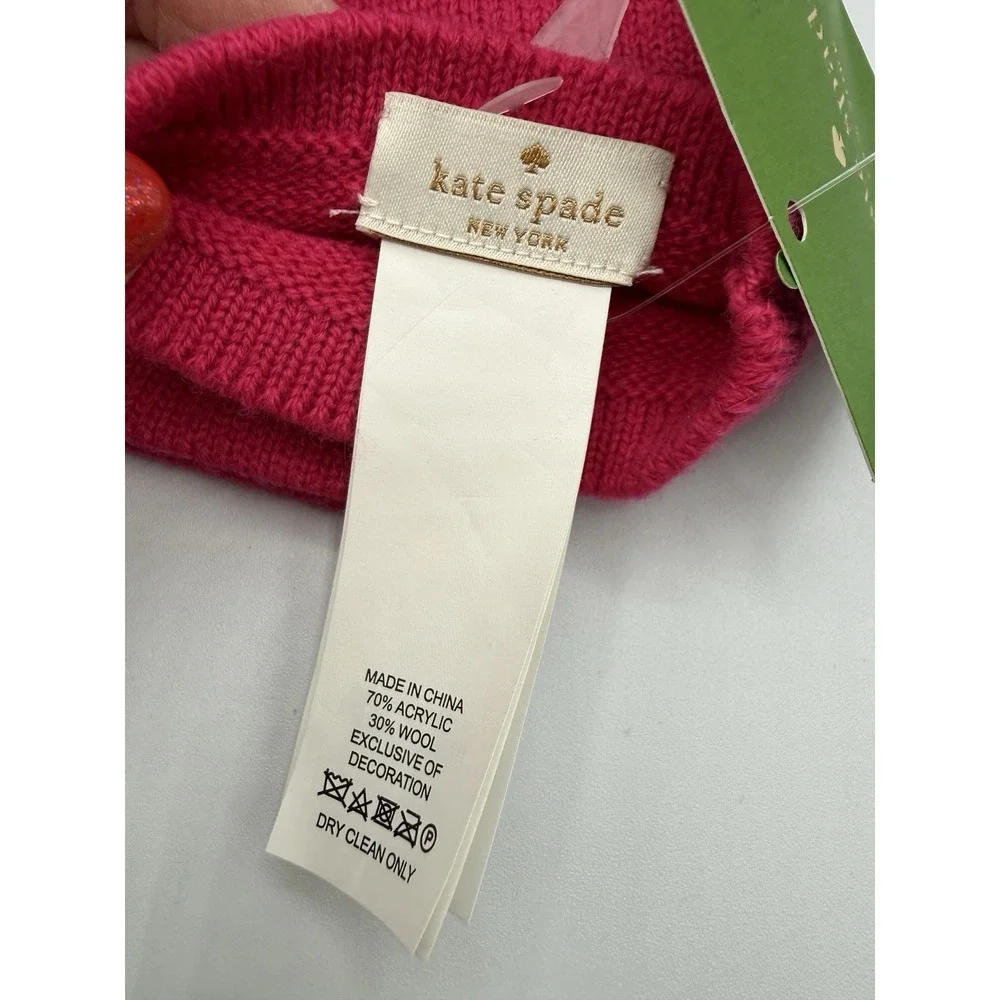 HOT PINK Kate Spade New York Fingerless Gloves/Arm Warmer & MATCHING BEANIE HAT!